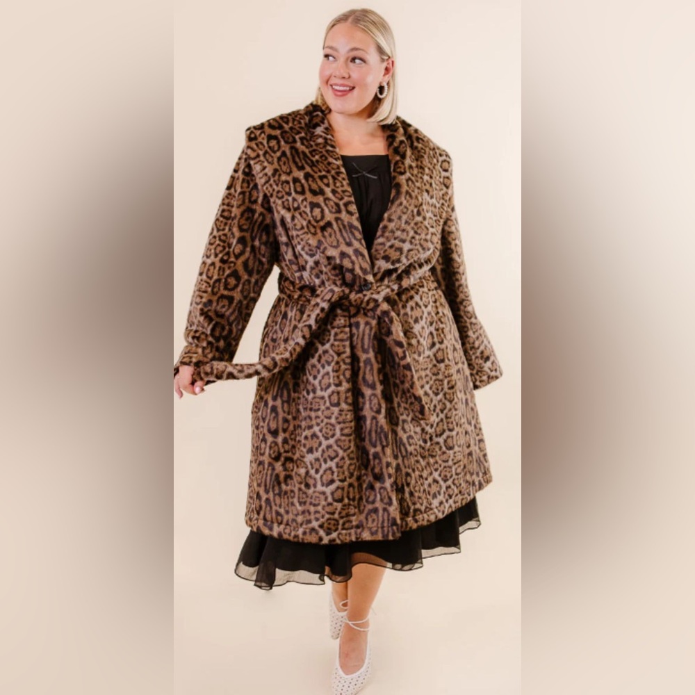 Ivy City Co Leopard Teddy Jacket